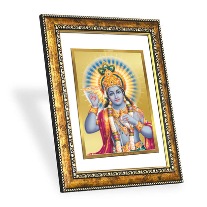 DIVINITI 24K Gold Plated Foil Vishnu Wall Photo Frame for Home Decor, Wall Hanging, Table Top, Puja Room & Gift DG113S3 (27.6X35.4 CM)