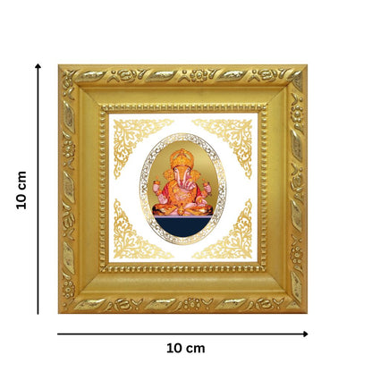 Dagdu Ganesha | Divine Ganpati Royal Tabletop Photo Frame in 24K Gold Plated Foil