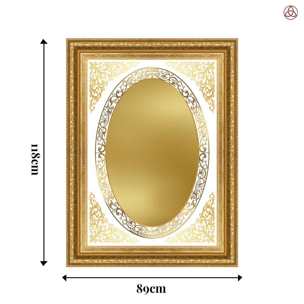 Diviniti Double Glass Frame Personalised Wall Mount Photo Frame in 24K Gold Plated Foil
