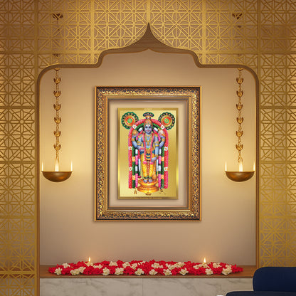 Guruvayurappan | Lord Krishna of Guruvayur Wall Mount Photo Frame in 24K Gold Plated Foil