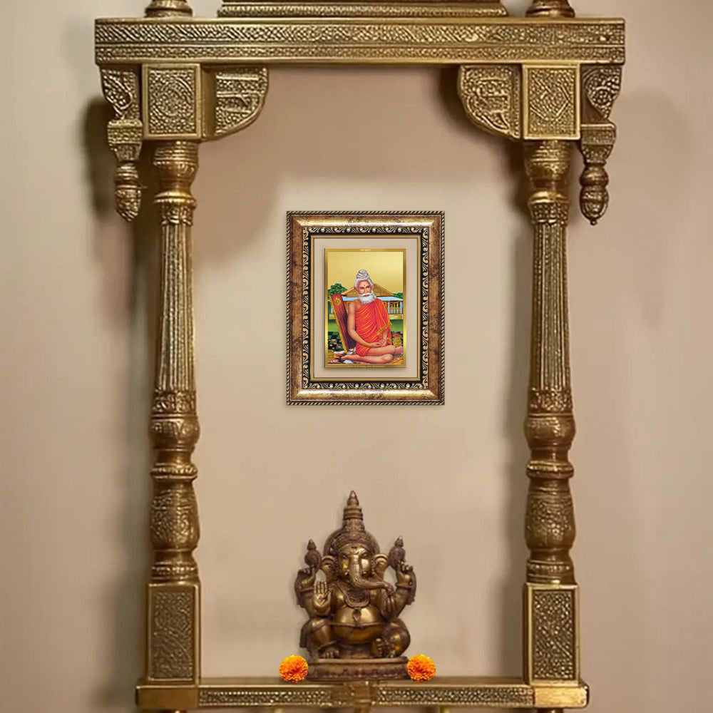 Diviniti 24K Gold Plated Baba Lokenath (Classic) Divine Wall and Table Top Frame for Home Mandir & Office Decor | Luxury Spiritual Gift