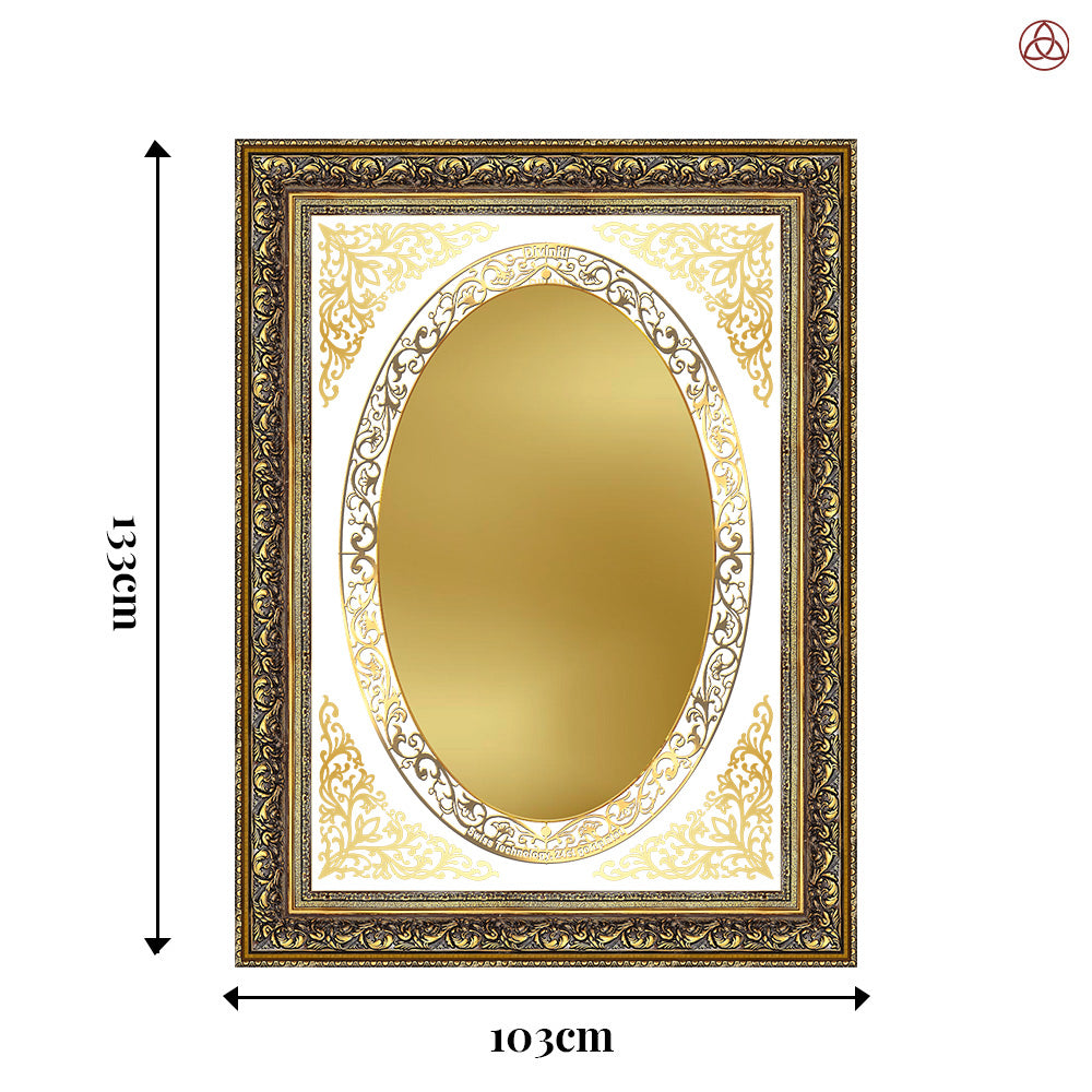 Diviniti Double Glass Frame Personalised Wall Mount Photo Frame in 24K Gold Plated Foil
