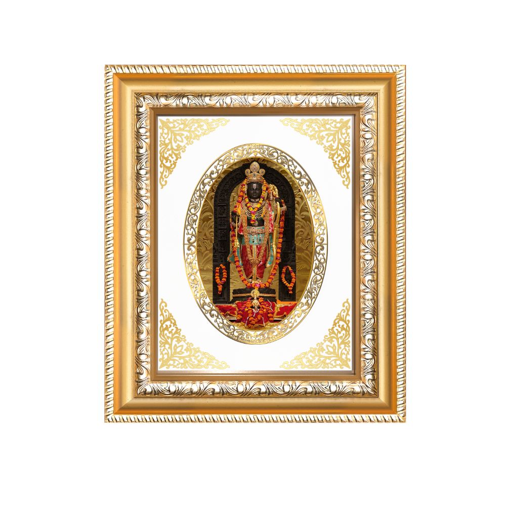 Ram Lalla Divine Child Form of Lord Ram Sacred Blessings Royal Tabletop Frame in 24K Gold Plated Foil