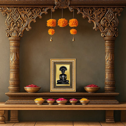 Diviniti 24K Gold Plated Parshvanath (Classic) Divine Wall Frame for Home Mandir & Office Decor | Luxury Spiritual Gift