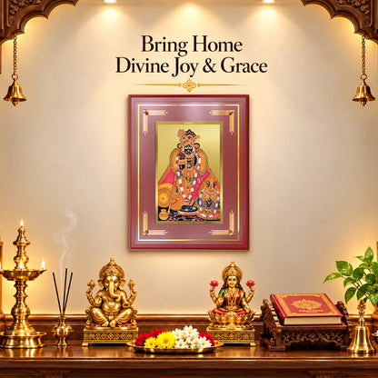 24K Gold-Plated Lord Banke Bihari MDF Frame | Premium Gift Box | 27x35 CM