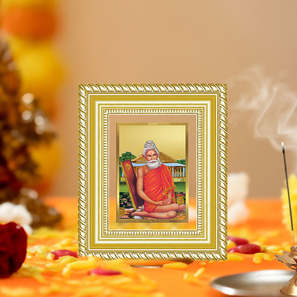 Diviniti 24K Gold Plated Baba Lokenath Divine Table Top Frame for Home Mandir & Office Decor | Luxury Spiritual Gift