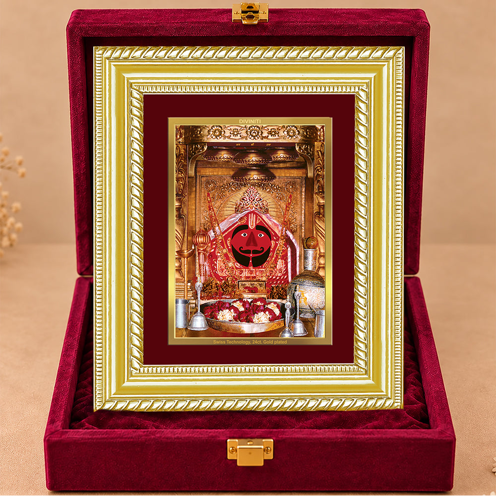 24K Gold-Plated Salasar Balaji Frame | Premium Gift Box | 21.5x17.5 CM