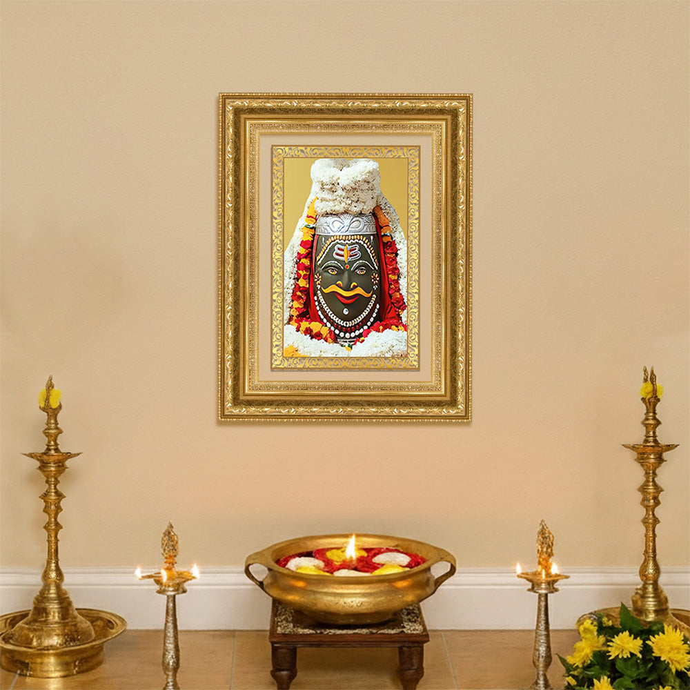 Diviniti 24K Gold Plated Mahakaleshwar (Classic) Divine Wall Frame for Home Mandir & Office Decor | Luxury Spiritual Gift