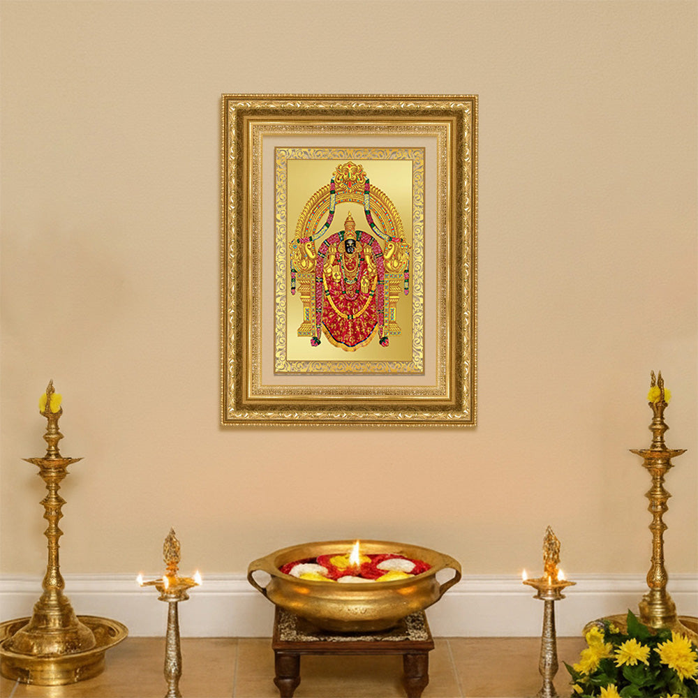 Diviniti 24K Gold Plated Padmavati (Classic) Divine Wall Frame for Home Mandir & Office Decor | Luxury Spiritual Gift