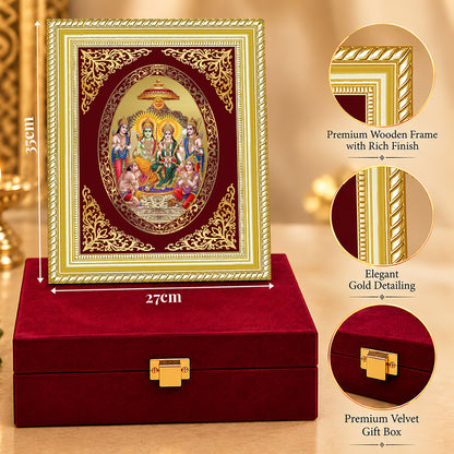 24K Gold-Plated Ram Darbar Frame | Premium Gift Box | 35x27 CM