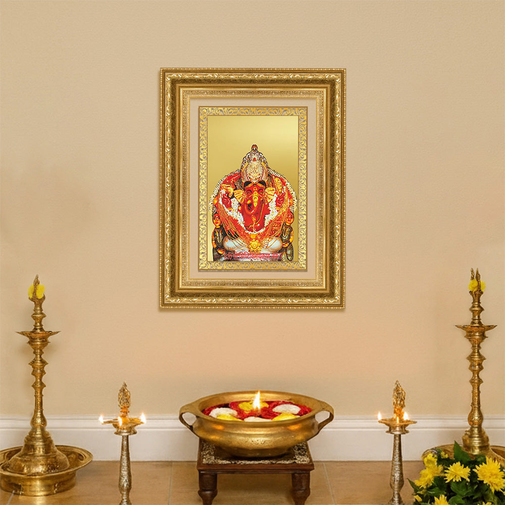Diviniti 24K Gold Plated Siddhi Vinayak (Classic) Divine Wall Frame for Home Mandir & Office Decor | Luxury Spiritual Gift