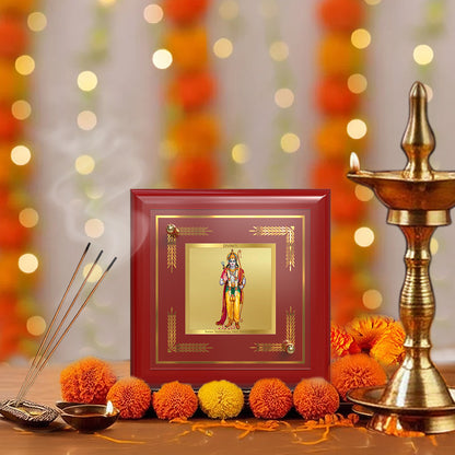 Ram Ji | Lord Ram Divine 24K Gold Plated Photo Frame for Home Décor, Tabletop & Office | Blessings of Dharma, Peace & Protection (MDF1A)