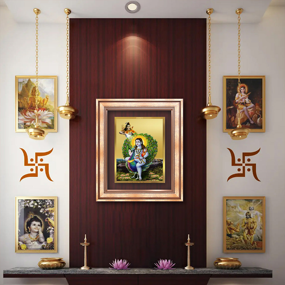 Diviniti 24K Gold Plated Baba Balak Nath Divine Wall Frame for Home Mandir & Office Decor | Luxury Spiritual Gift