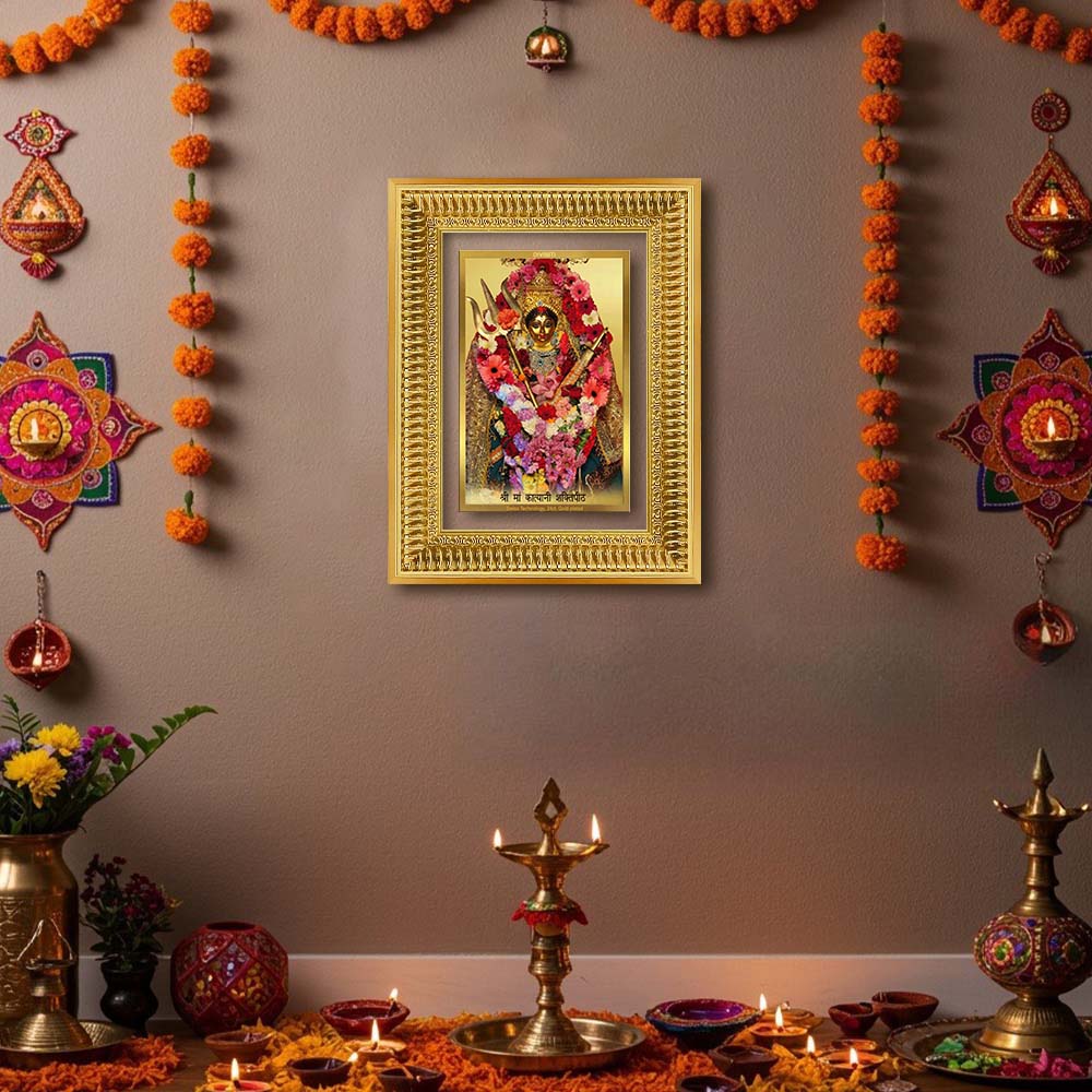 Diviniti 24K Gold Plated Katyayani Mata (Classic) Divine Wall Frame for Home Mandir & Office Decor | Luxury Spiritual Gift