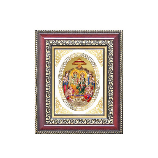 Diviniti 24K Gold Plated Ram Darbar Divine Table Top Frame for Home Mandir & Office Decor | Luxury Spiritual Gift