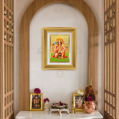 Diviniti 24K Gold Plated Panchmukhi Hanuman (Classic) Divine Wall Frame for Home Mandir & Office Decor | Luxury Spiritual Gift