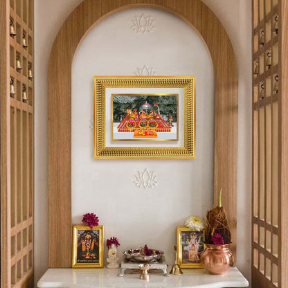Diviniti 24K Gold Plated Mata Ka Darbar (Classic) Divine Wall Frame for Home Mandir & Office Decor | Luxury Spiritual Gift