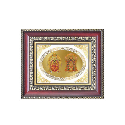 Diviniti 24K Gold Plated Padmavati And Balaji |Divine Table Top Royal Photo Frame for Home Mandir & Office Decor | Luxury Spiritual Gift