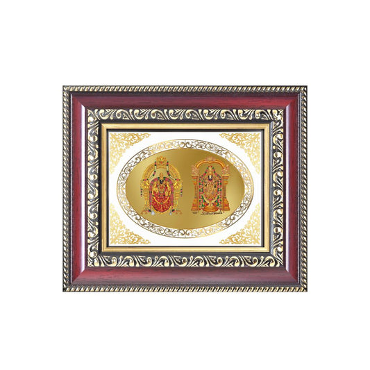 Diviniti 24K Gold Plated Padmavati And Balaji |Divine Table Top Royal Photo Frame for Home Mandir & Office Decor | Luxury Spiritual Gift