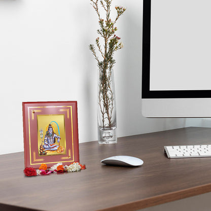 Diviniti 24K Gold Plated Lord Shiva Blessing Tabletop Photo Frame | Peace, Power & Divine Grace