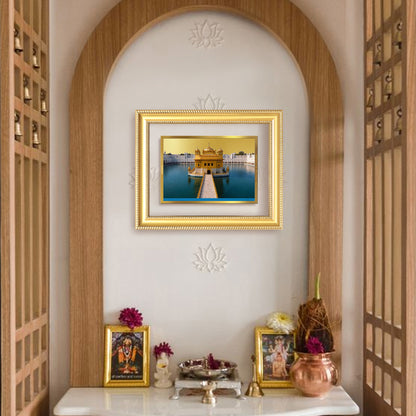 Diviniti 24K Gold Plated Golden Temple (Classic) Divine Wall Frame for Home Mandir & Office Decor | Luxury Spiritual Gift