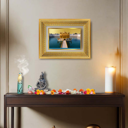 Diviniti 24K Gold Plated Golden Temple (Classic) Divine Wall Frame for Home Mandir & Office Decor | Luxury Spiritual Gift