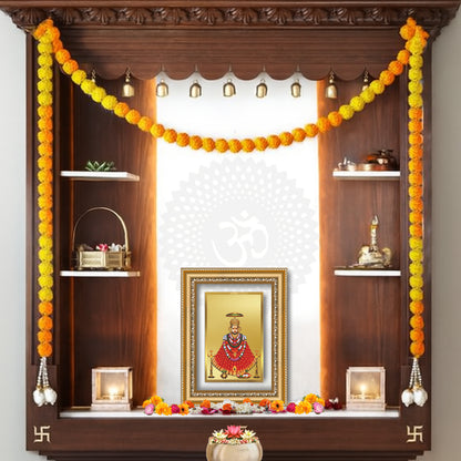 Diviniti 24K Gold Plated Khatu Shyam (Classic) Divine Wall Frame for Home Mandir & Office Decor | Luxury Spiritual Gift