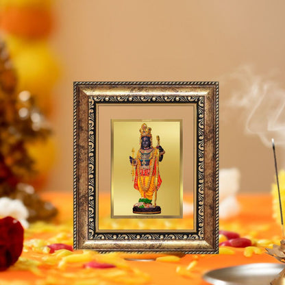 Diviniti 24K Gold Plated Ram Lalla With Arch Divine Table Top Frame for Home Mandir & Office Decor | Luxury Spiritual Gift