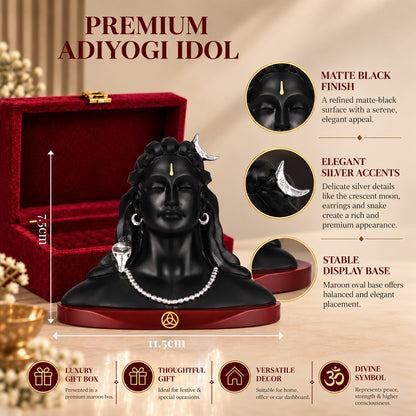 DIVINITI Adiyogi Black Idol | Car & Home Décor | Gift Box | 7.5x11.5 CM