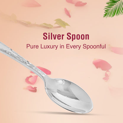 DIVINITI 925 Pure Silver Spoon for Pooja and Gifting Mandir Puja Purpose (38g)