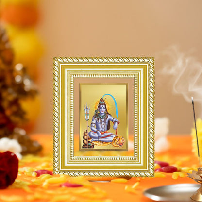 Diviniti 24K Gold Plated Shiva Divine Table Top Frame for Home Mandir & Office Decor | Luxury Spiritual Gift