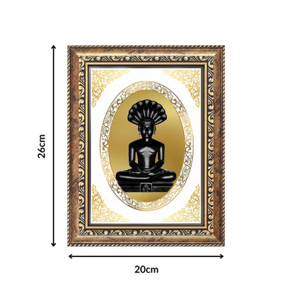Lord Parshvanath Divine Jain Tirthankara Sacred Protection & Liberation Royal Tabletop Frame in 24K Gold Plated Foil