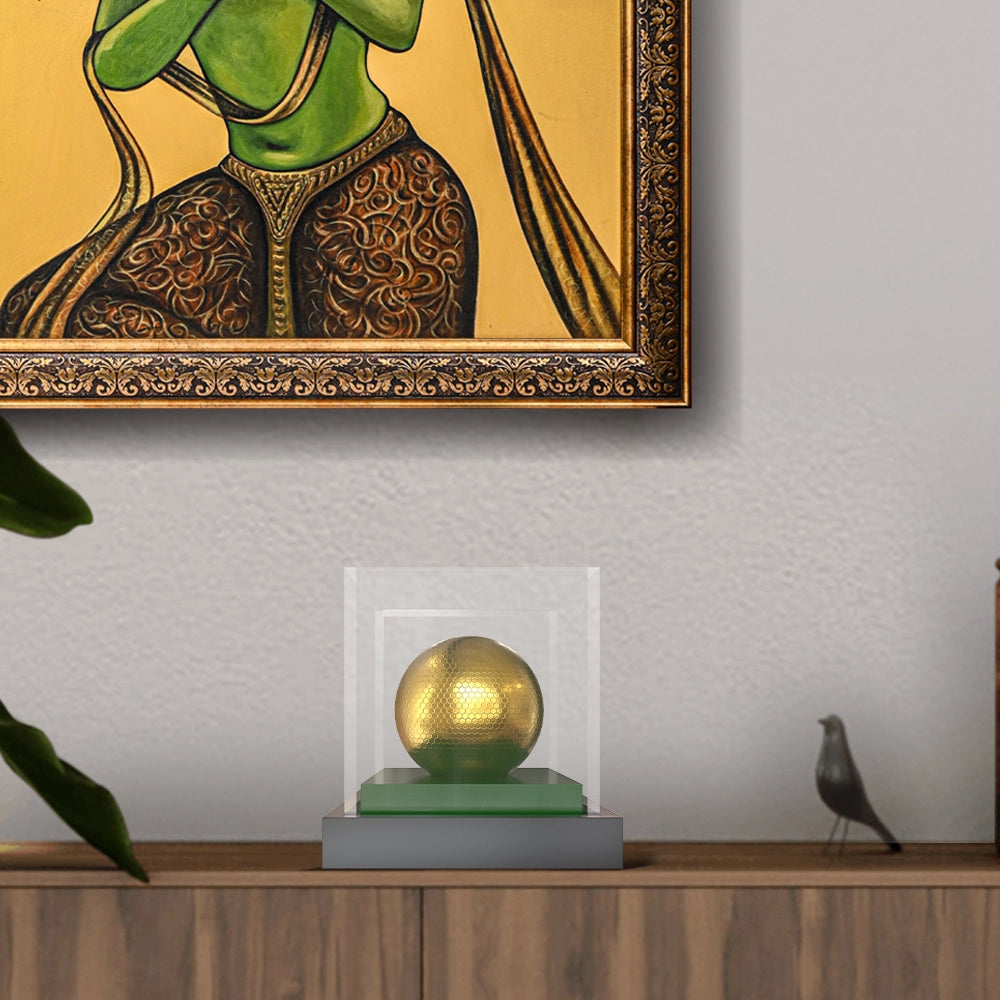 Crystal Cube Golf Trophy Elegant Golden Ball Award for Players, Souvenirs, and Recognition Events