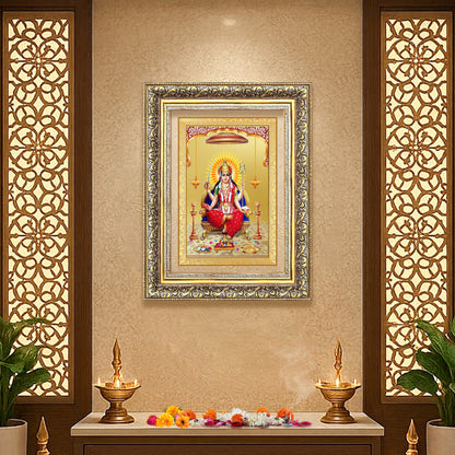 Diviniti 24K Gold Plated Santoshi Mata (Classic) Divine Wall Frame for Home Mandir & Office Decor | Luxury Spiritual Gift