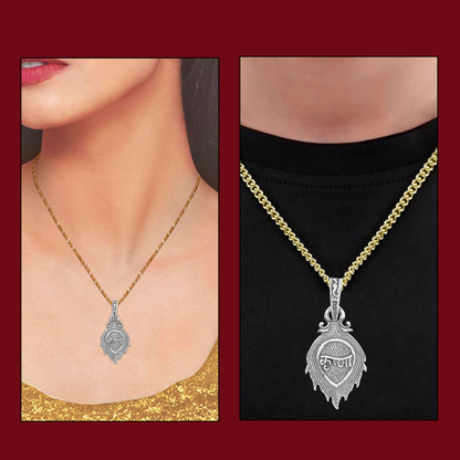 DIVINITI 925 Pure Silver Leaf Krishna Pendant for Men, Women & Kids Divine God Pendant for Birthday, Anniversary, Special Occasion Gift (1.9x1.3 CM 4 g)