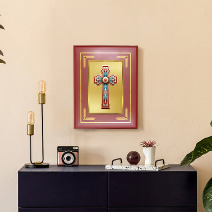 Diviniti 24K Gold Plated Holy Cross Blessing Tabletop Photo Frame | Faith, Hope & Divine Grace