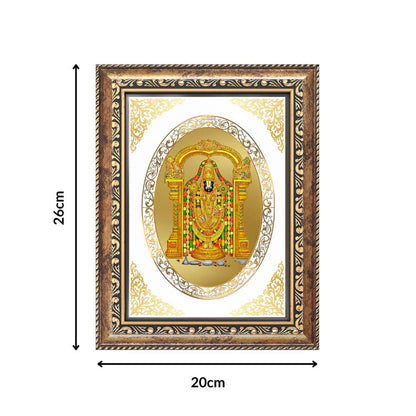 Tirupati Balaji (Lord Venkateswara) Divine Sacred Prosperity & Blessings Royal Tabletop Frame in 24K Gold Plated Foil