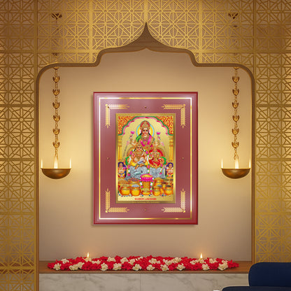 Lakshmi Kuber | Divine Wealth Duo Wall Mount Photo Frame in 24K Gold Plated Foil