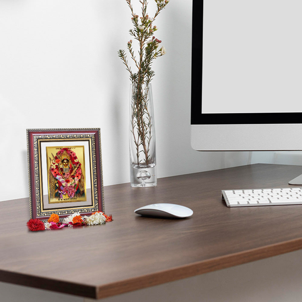 Diviniti 24K Gold Plated Katyayani Mata (Classic) Divine Wall and Table Top Frame for Home Mandir & Office Decor | Luxury Spiritual Gift