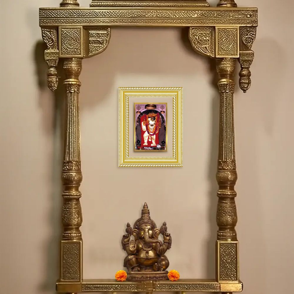 Diviniti 24K Gold Plated Mehndipur Balaji (Classic) Divine Wall and Table Top Frame for Home Mandir & Office Decor | Luxury Spiritual Gift