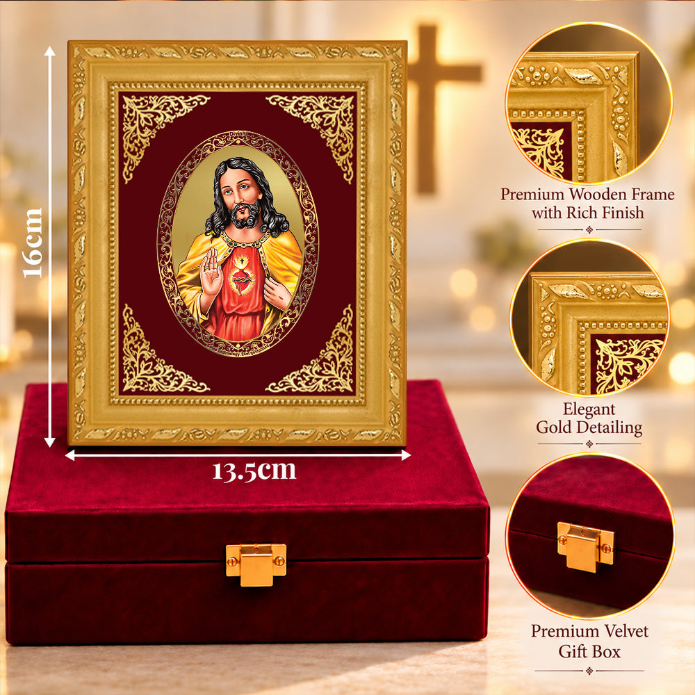 24K Gold-Plated Jesus Christ BG Frame | Premium Gift Box | 16 X 13.5 CM