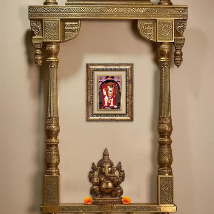 Diviniti 24K Gold Plated Mehndipur Balaji (Classic) Divine Wall and Table Top Frame for Home Mandir & Office Decor | Luxury Spiritual Gift