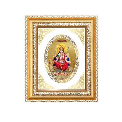 Santoshi Mata Divine Contentment & Blessings Sacred Royal Tabletop Frame in 24K Gold Plated Foil