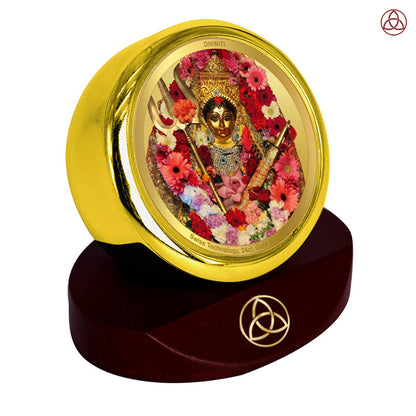 Katyani Mata | Divine Goddess Katyani Car Dashboard & Tabletop Photo Frame in 24K Gold Plated Foil