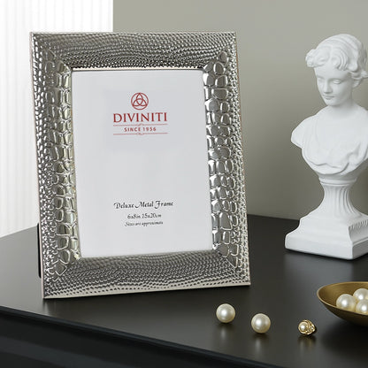 DIVINITI 999 Silver Plated Photo Frame for Luxurious Home Office Décor, Tabletop, Beautiful Wedding, Marriage Anniversary, Birthday Diwali Gift (22x27 CM)