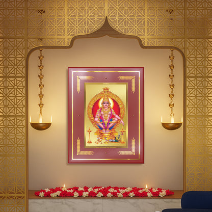 Lord Ayyappan | Hariharan for Wall Mount Photo Frame in 24K Gold Plated Foil