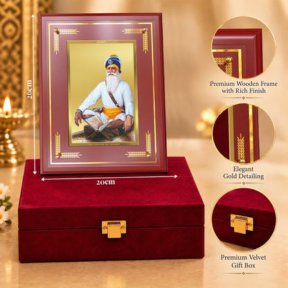 24K Gold-Plated Baba Deep Singh MDF Frame | Premium Gift Box | 26x20 CM