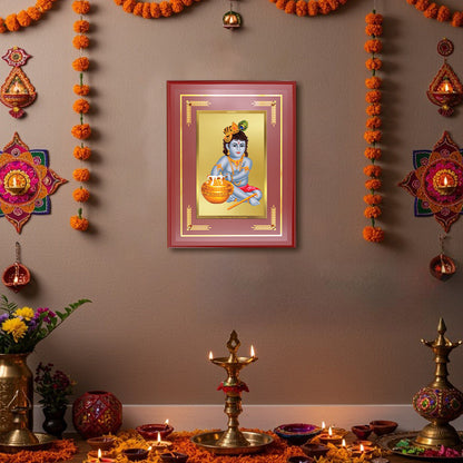 Diviniti 24K Gold Plated Bal Gopal Blessing Tabletop Photo Frame | Joy, Love & Divine Grace