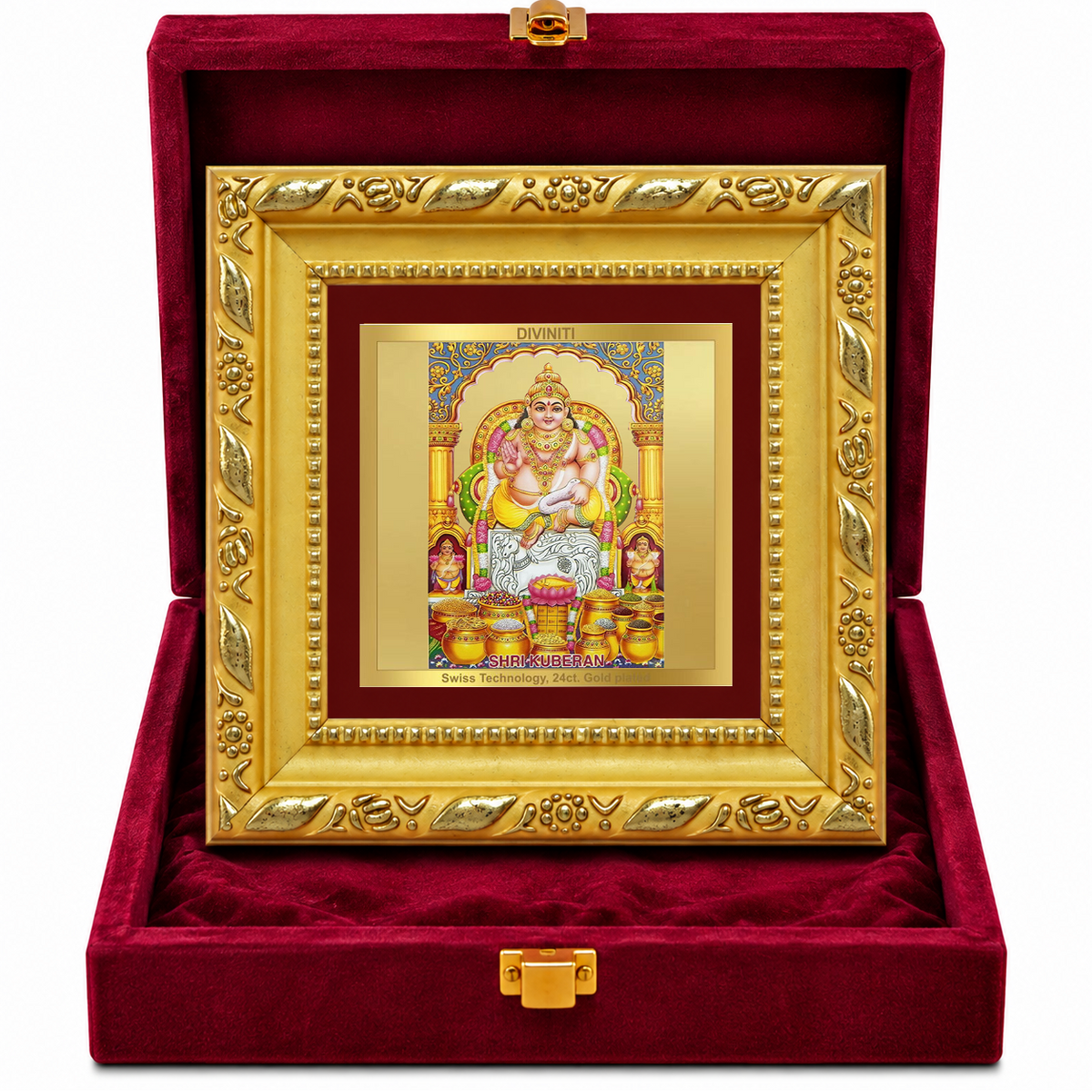 24K Gold-Plated Lord Kuber Frame | Premium Gift Box | 10x10 CM