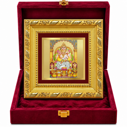 24K Gold-Plated Lord Kuber Frame | Premium Gift Box | 10x10 CM